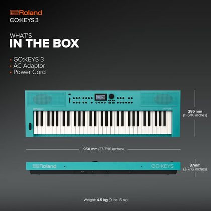 ROLAND Go:Keys 3 Turquoise Tastiera 61 tasti