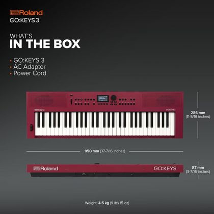 ROLAND Go:Keys 3 Dark Red Tastiera 61 tasti