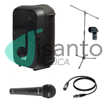 Bundle Cassa Attiva SPX12AUB con USB e Bluetooth + Microfono + Asta microfonica